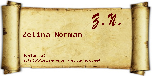 Zelina Norman névjegykártya